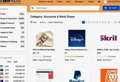 Digital illustration of a secure online marketplace.